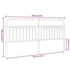 Vidaxl Kovové čelo postele bílé 193 cm