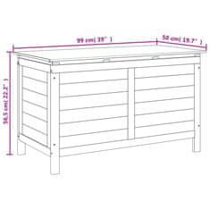 Petromila Zahradní box na podušky 99 x 50 x 56,5 cm masivní jedlové dřevo