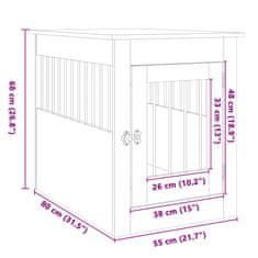 Petromila Psí bouda a koncový stolek dub sonoma 55 x 80 x 68 cm kompozit
