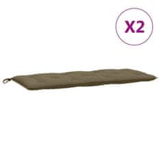 Vidaxl Podušky na zahradní lavici 2 ks taupe melanž 120x50x7 cm textil