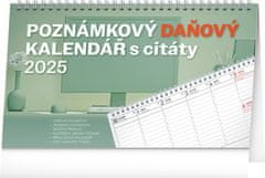 Presco Publishing NOTIQUE Stolní kalendář Poznámkový daňový s citáty 2025, 25 x 14,5 cm