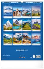 Presco Publishing NOTIQUE Nástěnný kalendář Hory 2025, 33 x 46 cm
