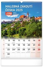 NOTIQUE Nástěnný kalendář Malebná zákoutí Česka s extra velkým kalendáriem 2025, 33 x 46 cm