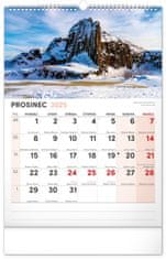 NOTIQUE Nástěnný kalendář Malebná zákoutí Česka s extra velkým kalendáriem 2025, 33 x 46 cm