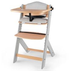 Kinderkraft Židlička jídelní Enock s polstrováním Grey wooden, Premium