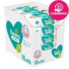 Pampers Sensitive Ubrousky vlhčené 15 Balení = 1200 ks