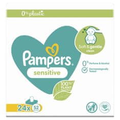 Pampers Sensitive vlhčené ubrousky Plastic Free 24 x 52 ks = 1248 ks