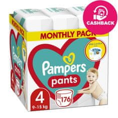 Pampers Active Baby-Dry Pants Kalhotky plenkové jednorázové 4 (9-15 kg) 176 ks - MĚSÍČNÍ ZÁSOBA