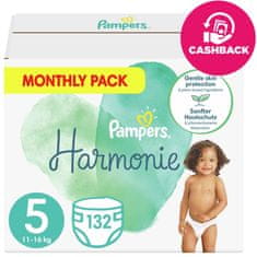 Pampers Harmonie Pleny jednorázové 5 (11-16 kg) 132 ks - MĚSÍČNÍ ZÁSOBA