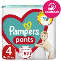 Pampers Pants Kalhotky plenkové jednorázové 4 (9-15 kg) 52 ks - JUMBO PACK