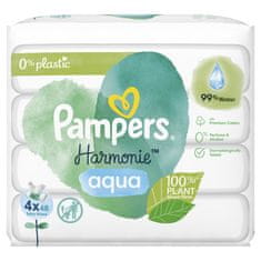 Pampers Harmonie Aqua vlhčené ubrousky Plastic Free 4x48 ks = 192 ks