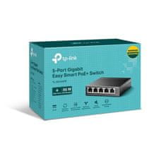 TP-Link 5-Port Gigabit Easy Smart Switch with 4-Port PoE+, 4× Gigabit PoE+ Ports, 1× Gigabit Non-PoE Ports