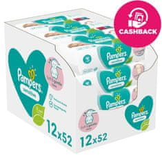 Pampers 12x Sensitive Ubrousky vlhčené 52 ks