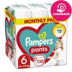 Pampers Activ Baby-Dry Pants Kalhotky plenkové jednorázové 6 (15+ kg) 132 ks - MĚSÍČNÍ ZÁSOBA