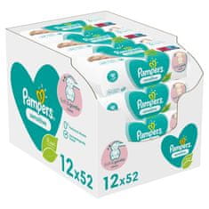 Pampers 12x Sensitive Ubrousky vlhčené 52 ks