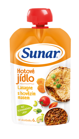 Sunar Kapsička Hotové jídlo Lasagne s hovězím masem 120 g