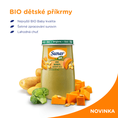 Sunar BIO příkrm dýně, brokolice, brambory, olivový olej 4m+, 190 g