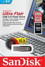 SanDisk Ultra Flair/256GB/USB 3.0/USB-A/Černá