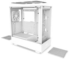 NZXT skříň H5 Flow edition / 2x120 mm fan / USB 3.0 / USB-C 3.1 / průhledná bočnice / mesh panel / bílá