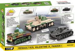 Cobi 2740 3 tanky: Panzer I, Valentine IX, Renault R, 1:35, The Tank Museum, Les Blindes in Saumur, DPM, 620 k