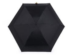 Skládací mini deštník s pevným pouzdrem - černá