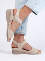 Amiatex Designové sandály dámské hnědé platforma, odstíny hnědé a béžové, 35