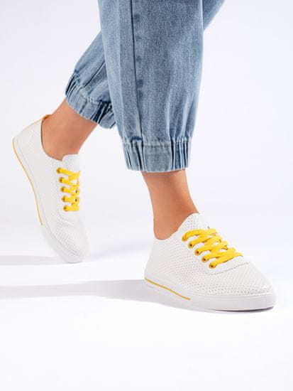Amiatex Designové tenisky bílé dámské + Ponožky Gatta Calzino Strech