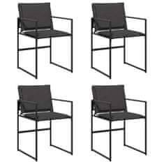 Vidaxl Zahradní židle s poduškami 4 ks černé ocel a textilen