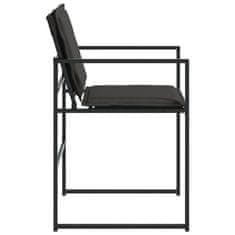 Vidaxl Zahradní židle s poduškami 4 ks černé ocel a textilen