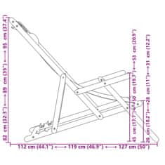 Vidaxl Skládací plážová křesla 2 ks vzor listů textil a masivní dřevo
