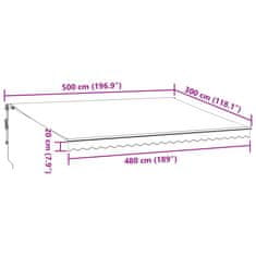 Petromila Automatická zatahovací markýza s LED hnědá 500 x 300 cm