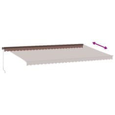 Vidaxl Ručně zatahovací markýza s LED světly hnědá 600 x 350 cm