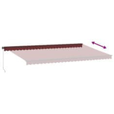 Petromila Ručně zatahovací markýza s LED světly burgundská 600 x 350 cm