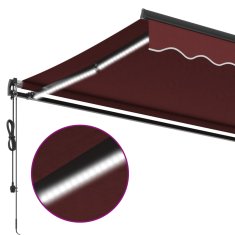 Petromila Automatická zatahovací markýza s LED burgundská 600 x 350 cm