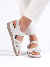 Amiatex Designové sandály bílé dámské platforma, bílé, 35