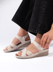 Amiatex Zajímavé sandály dámské hnědé platforma, odstíny hnědé a béžové, 39