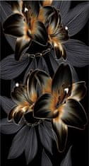 Norimpex Diamantová mozaika 80X40 černá a zlatá lilie 