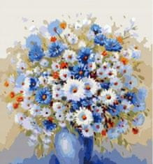 Norimpex Diamantová mozaika Květinová kytice Modrá váza 30X40 cm