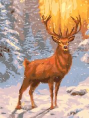 Norimpex Diamantová mozaika Zimní jelen v zasněženém lese 30X40