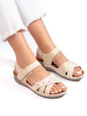 Amiatex Designové sandály hnědé dámské platforma, odstíny hnědé a béžové, 41