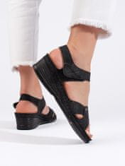 Amiatex Trendy sandály dámské černé platforma, černé, 39