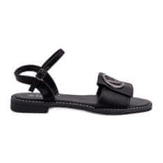 Dámské zdobené sandály S.Barski Black velikost 40