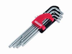 Kreator Klíče Torx s otvorem, prodloužené, TT10-TT50, 9ks - KREATOR