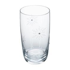 KONDELA SNOWFLAKE DRINK sklenice na vodu s krystaly 4 x 460 ml
