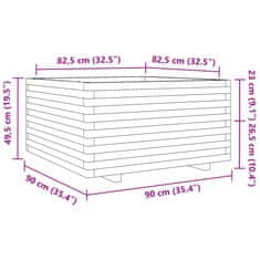 Vidaxl Zahradní truhlík 90 x 90 x 49,5 cm impregnované borové dřevo