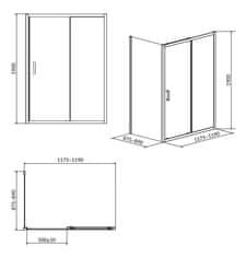 CERSANIT Sprchový kout arteco obdélník 120x90x190, posuv, čiré sklo (S157-012)