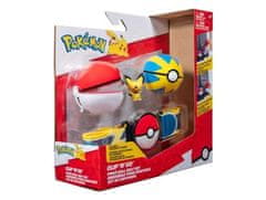 Jazwares Pokémon Clip'n'Go Poké Ball, Quick Ball a Pichu set s pásem