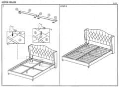 vyprodejpovleceni Šedá čalouněná postel ASPEN VELVET 180 x 200 cm