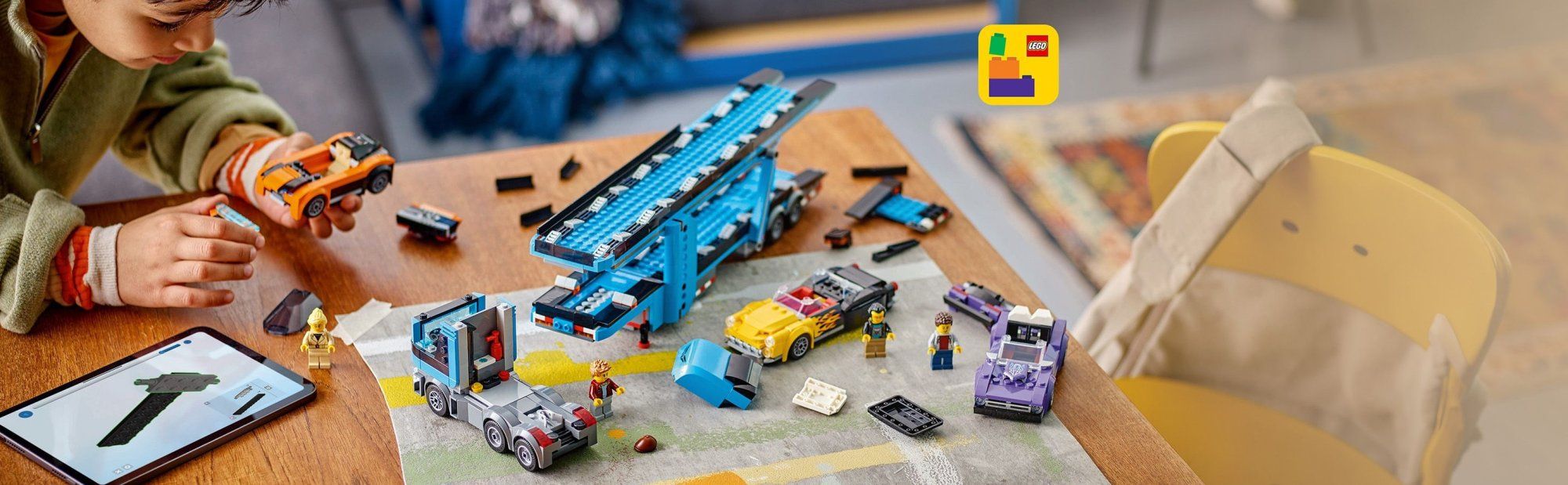 LEGO City 60408 Kamion pro přepravu aut se sporťáky