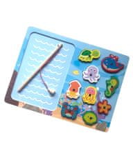 AUR Dřevěná puzzle hra pro děti s magnetem - oceán